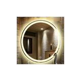 Global Led Mırror 85 Cm Kumlamalı Dokunmatik Tuşlu Yuvarlak Ledli Ayna Duvar Salon Banyo Wc Ofis Yatak Odası Boy Ledli
