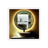 Global Led Mirror 90 cm Günışığı Ledli Tasarım Kumlamalı Banyo Aynası Makyaj Aynası Işıklı Ayna