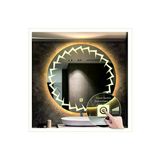 Global Led Mirror 90 cm Günışığı Ledli Tasarım Kumlamalı Dokunmatik Tuşlu Banyo Aynası Makyaj Aynası Işıklı Ayna