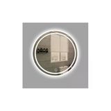 Global Led Mırror 90 Cm Kumlamalı Dokunmatik Tuşlu Yuvarlak Ledli Ayna Duvar Salon Banyo Wc Ofis Yatak Odası Boy Ledli
