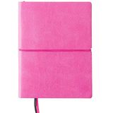 Global Printed Products Global Baskılı Ürünler 10,8 x 14,6 cm Elastik Kapaklı Cep Günlük Defteri, Pembe/Siyah