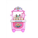 Global Toys Tekerlekli Dondurma Arabası Dükkan Oyun Seti Ice Cream Shop Şekerleme Seyyar Oyun Arabası