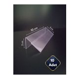 Global Türk Etiketlik isimlik Kartvizitlik 10x3 cm PVC Plastik Şeffaf Stand Ürün önü isimlik Kart Koyma Kabı