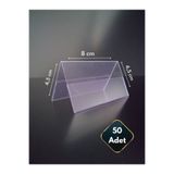 Global Türk Etiketlik isimlik Kartvizitlik Stand 8x4,5 cm PVC Plastik isimlik Şeffaf Kağıt Tutucu Tanıtım 50 Ad