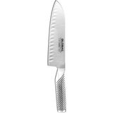 Global Yoshikin G80 Japon Çelik Oluklu Santoku Şef Bıçağı - Gri - Standart