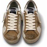Globalux Golden Goose Super-Star Penstar Miami Journey - Erkek Sneaker - Beyaz Deri - Kahve Süet - Günlük Ayakkabı - Beyaz - Taba
