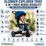 Globber 4 Farklı Kullanım Modu ve 5 Kontrollü Emniyet Kemeri ile Explorer Trike 4 In 1 Mavi Bebek Bisikleti - Çocuk bisikleti 4in 1