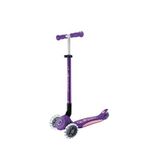 Globber Elite Deluxe Koyu Işıklı Katlanır 3 Tekerlekli Çocuk Scooter - Mor