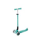 Globber Elite Deluxe Koyu Mint Işıklı Katlanır 3 Tekerlekli Çocuk Scooter - Yeşil