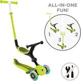 Globber Go Up Active Işıklı Scooter 3 Tekerlekli Yeşil 1+ Yaş İçin Katlanabilir Eğlence - 15+Ay 8 Yaş Arası
