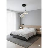 Globelux Lotus Görünümlü Modern ve Şık 2 Li Avize Beyaz ( Ampul Hediyeli) - Siyah - Beyaz