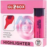Globox 10'lu Kutu Fosforlu Kalem Renkli Ofis ve Okul Kullanımı İçin Uygun - Pembe