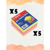 Globox 5'li Yapışkanlı Not Kağıdı 75X75 4 Renk 400 Yaprak