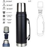 Globox Çelik Termos 1000 ml - Siyah