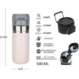 Globox Çelik Termos Matara 500 ml - Krem - 0,50 lt
