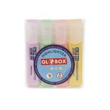Globox Fosforlu Kalem İşaretleme Kalemi Kesik Uç Pastel Renk Karışık Renk (4 Lü Paket)