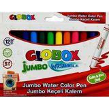 Globox Jumbo Keçeli Kalem Seti 12 Renk Renkli Kalemler Kolayca Temizlenebilir