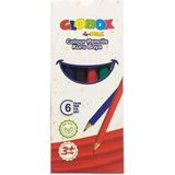 Globox Kısa Kuru Boya Kalemleri 6 Renkli 11 cm Çocuklar İçin Eğlenceli Sanat Seti
