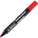 Globox Markör Permanent Kalem (Koli Kalemi) Yuvarlak Uç Kırmızı 6769 (12 Li Paket)