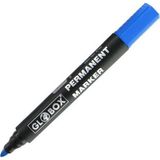 globox markör permanent kalem yuvarlak uç mavi 6770 (12 li paket) - Yok