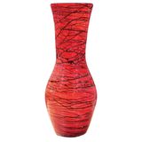 Globy 49 cm Kırmızı Dekoratif Cam Vazo