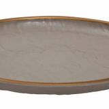 Globy Açık Büfe Gold 28x28x3.2 cm Yuvarlak Servis Sunum Tabağı