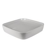 Globy Açık Büfe Kare Sunum Tabak Beyaz 29×6 cm