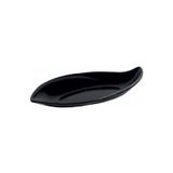 Globy Açık Büfe Melamin Yaprak Desen Sunum Tabak Siyah 51x24x7 Cm