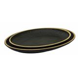 Globy Açık Büfe Yellow 34x24x3.6 cm Oval Servis Sunum Tabağı
