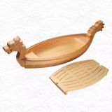 Globy Ahşap Ejderha Gemi Sushi Servis Tabağı 60 cm