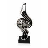 Globy Gümüş Renk, Siyah MDF Tabanlı Dekoratif Obje – 18 cm
