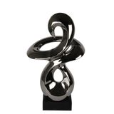 Globy Gümüş Renk, Siyah MDF Tabanlı Dekoratif Obje – 20 cm