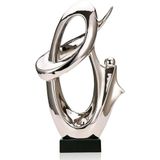 Globy Gümüş Renk, Siyah MDF Tabanlı Dekoratif Obje – 24,5 cm