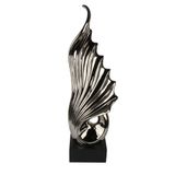Globy Gümüş Renk, Siyah MDF Tabanlı Dekoratif Obje – 28,5 cm