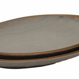 Globy Melamin Oval Sunum Tabağı Gold 34x24x3,6 cm