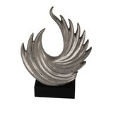 Globy Siyah MDF Tabanlı, Noktalı Mat Gümüş Küre Dekoratif Obje – 14,5 cm