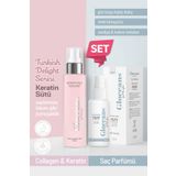 gloceans feel the glow Keratin Kolajen Saç Bakım Sütü 150ml Ve Protect&glow Saç Parfümü 100ml Bakım Seti