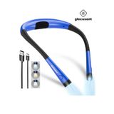 Glocusent Şarjlı LED Boyun Lambası, Kitap Okuma Işığı, Kamp, Avcı, Balıkçı, Örgü, Tamirci, Kafa Lambası Mavi
