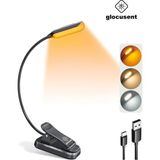 Glocusent Şarjlı LED Masa, Kitap Lambası Çalışma, Okuma, Tamirci Ergonomik Esnek Şarjlı Type C - Siyah