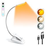 Glocusent Söğüt Yatakta Kitaplar için Okuma Işıkları, 10LED Parlak Kitap Işığı, 3 Renk ve 3 Parlaklık, Şarj Edilebilir Kitap Işığı 80 saat sürer, Okuma Işığında Hafif Klips (beyaz)