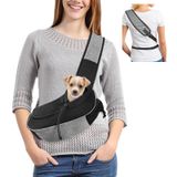 Gloppie Küçük köpekler ve kediler için taşıma bezi, omuz çantası, ayarlanabilir dolgulu omuz askısı, ön cepli ve yan cepli köpek yavruları, evcil hayvanlar için, gri