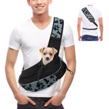 Gloppie Taşıma çantası küçük taşınabilir evcil hayvan köpek kedi köpek omuz çantası seyahat askılı omuz çantası nefes alır file taşıma çantası, pati ve kemik desenli, gri