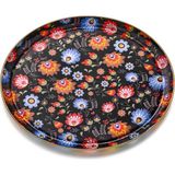 Glore 35x35 cm Tuana Prl Altın Cam Tepsi