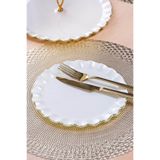 Glore 6'lı Solid Krem Cam Pasta