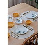 Glore Asya Blue Flower Altın Yaldızlı 14 Parça 6 Kişilik Seramik Kahvaltı Takımı
