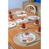 Glore Cadenas 19PRÇ Servis Tea Time ( Katlı Kurabiyelik) - Renkli