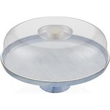 Glore Istanbul Blue Wind Ayaklı Kek Fanus 28CM - Açık Gri