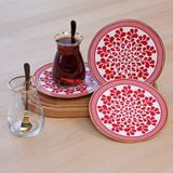 Glore Ladin Altın Yaldızlı Porselen Çay Takımı
