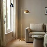 Glorea Metal Lambader Eskitme Gold & Beyaz Modern, Dekoratif Ve Zarif Yer Aydınlatması