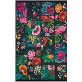 Gloria Td3251 Siyah Karabağ Patchwork Desen Dokuma Saçaklı Kilim, Siyah, 100 x 300